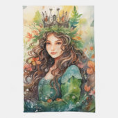 Watercolour Forest Princess Theedoek (Verticaal)