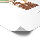 Watercolour Hot Air Balloon Ride Name Poster (Coin)