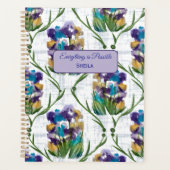 Watercolour Iris Floral Wreath Notebook (Devant)