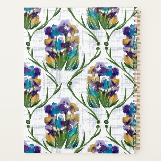 Watercolour Iris Floral Wreath Notebook (Dos)