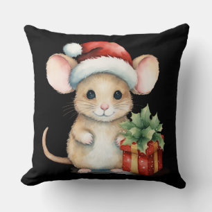 Watercolour Kerst Muis Kussen