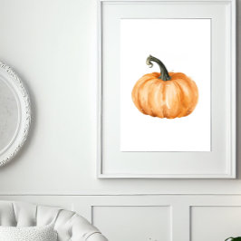 Watercolour Pumpkin Fall Print – Orange Pumpkin