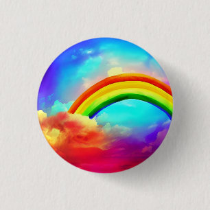 Watercolour Rainbow 3 Cm Round Badge