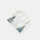 Watercolour Winter Landschap Gouden Baby Shower Servet (Hoek)