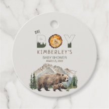 Watercolour Woodland Oh Boy Bear Baby Shower