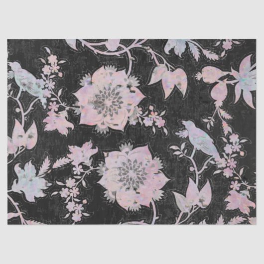 Watercolours pink blue black elegant pattern  tissuepapier (Voorkant)