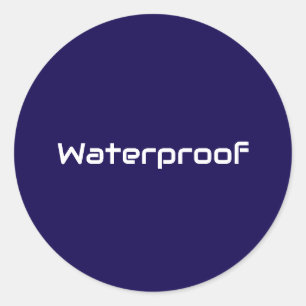 Waterdicht Blauw Wit Spatvrij Verpakkings Tekst Ronde Sticker
