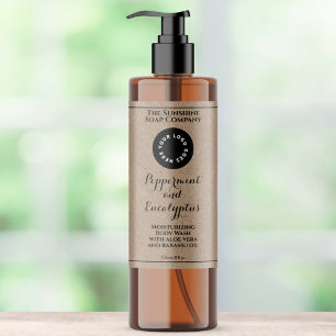 Waterdicht kraft cosmeticabottiket met logo sparkling wijnetiket