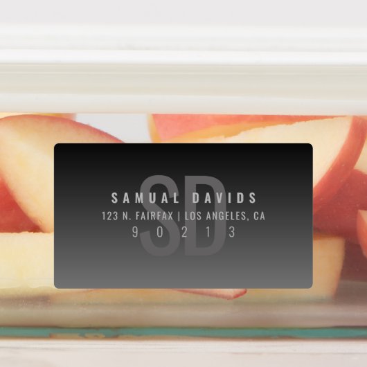 Waterdicht Modern Bold Donker Grijs Ombre Adres Labels (Aangebracht)