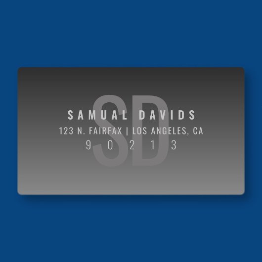 Waterdicht Modern Bold Donker Grijs Ombre Adres Labels