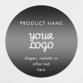 Waterdicht Modern Logo & Tekst Zwart Grijs Gradiën Labels (Design 2)