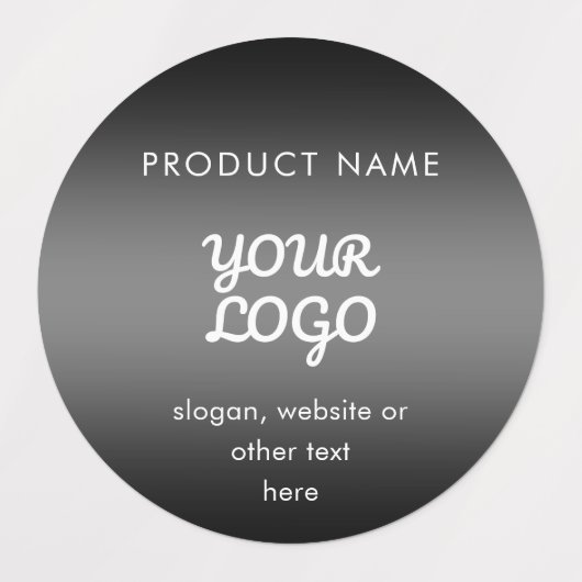 Waterdicht Modern Logo & Tekst Zwart Grijs Gradiën Labels (Design 1)