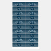 Waterdicht Modern Vet Blauw Ombre Adres Labels (Vel)
