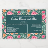 Waterdicht Roze Groene Bloemen Zeep Verpakking Lab Voedselcontainer Etiket (Enkel label)