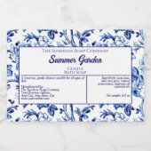 Waterdicht White Blue Floral Soap Cosmetics Label Voedselcontainer Etiket (Enkel label)