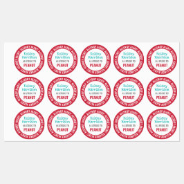 Waterdichte Allergie Alert Gepersonaliseerd Kinder Labels