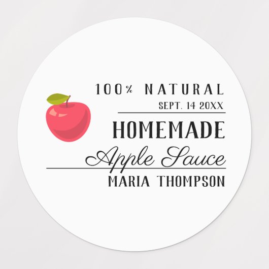Waterdichte Applesauce Modern Typography Label (Design 2)