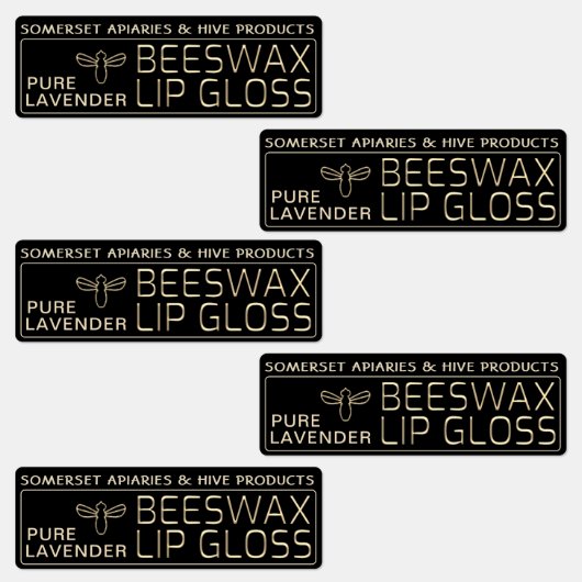 Waterdichte bijenwas Lip Gloss Label Gold Bee Blac (Groep)