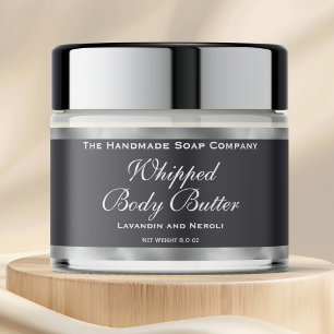Waterdichte Body Butter Pot Label Grijs & Zilver Waterfles Etiket