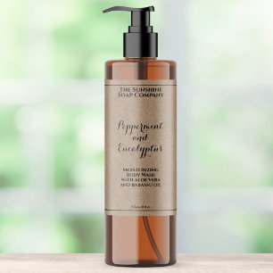 Waterdichte gekrulde lettertype kraft cosmetica fl sparkling wijnetiket