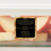 Waterdichte ingrediënten label - Black Gold Square (Aangebracht)