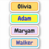 Waterdichte Kind Naam Etiketten, Naam Stickers Voo (Voorkant)