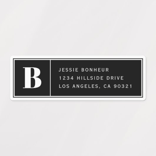 Waterdichte labels met monogram | Adres of info (Design 1)