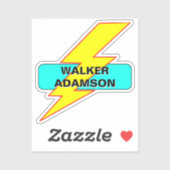Waterdichte Naam Sticker voor Kinderen (Lightning  (Vel)