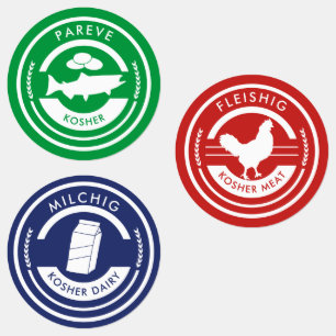 Waterdichte Pareve Milchig Fleishig Kosher Labels