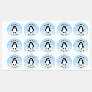 Waterdichte pinguïn labels voor schoolkamp kindero