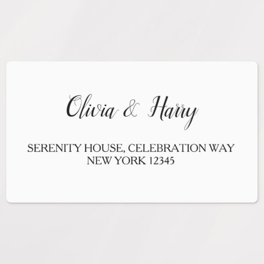 Waterdichte retouradreslabels voor witte trouwfees labels (Design 3)