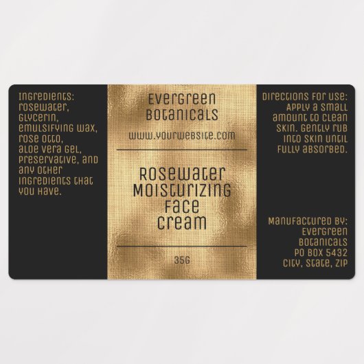waterdichte zeep - label - zwart en goud (Design 1)