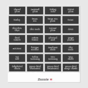  Waterdichte Zwarte Voedsel Keukenetiketten Sticker