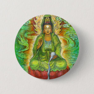 "Waterdraak" Kuan Yin Buton Ronde Button 5,7 Cm