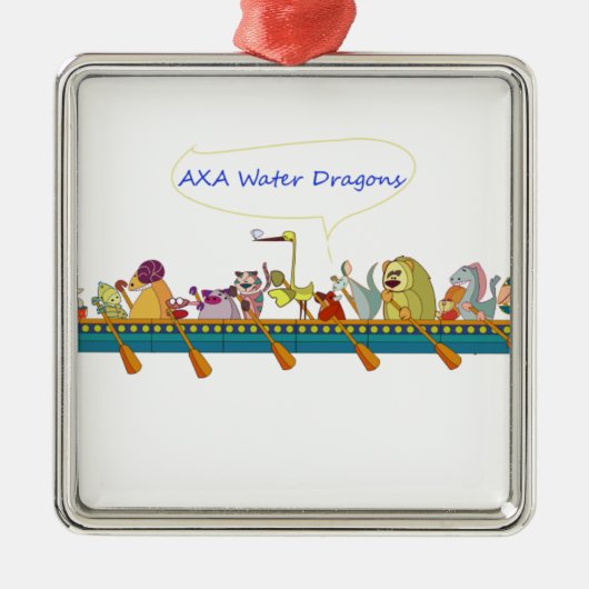 Waterdraak Metalen Ornament (Voorkant)