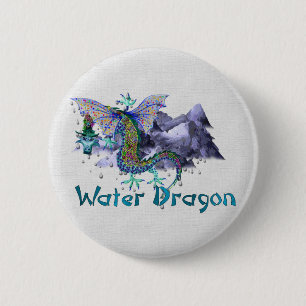 Waterdraak Ronde Button 5,7 Cm