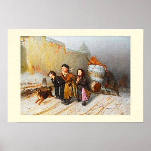 Waterdragers in de winter poster (Voorkant)