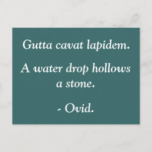 Waterdruppel is een steen - Ovid quote Briefkaart