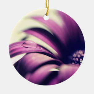 Waterdruppel op Paarse Gerbera Daisy Keramisch Ornament