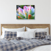 Waterdruppel succulent canvas afdruk (Insitu (Slaapkamer))