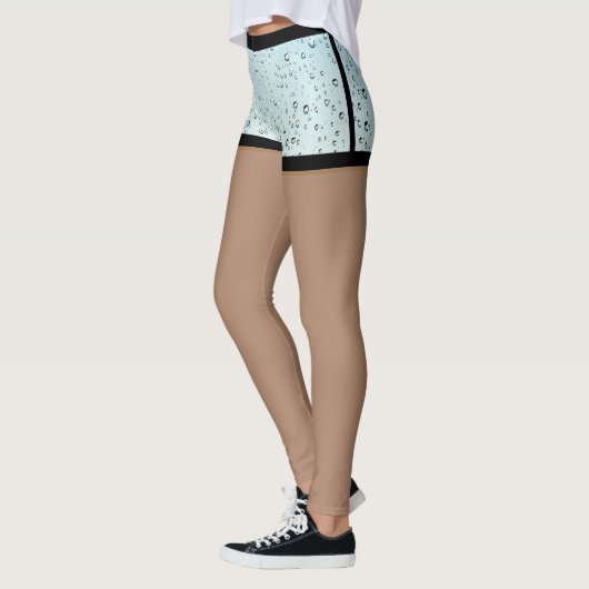 Waterdruppelaar korte blauwe leggings in het beenw (Links)