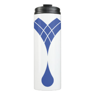 waterdruppellogo op thermische tumbler thermosbeker