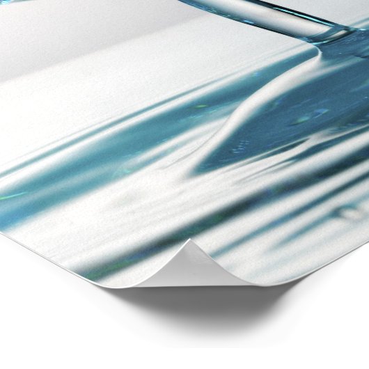 Waterdruppels die botsen met een paraplu poster (Hoek)