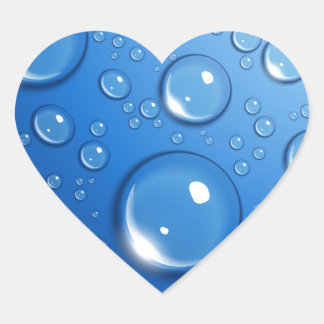Waterdruppels op blauw hart sticker