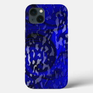 Waterdruppels op blauwe wervelkolom iPhone 13 hoesje