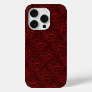 Waterdruppels op Crimson Metal iPhone 15 Pro Case