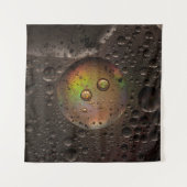 Waterdruppels op een glazen plaat wandkleed (Voorkant (horizontaal))