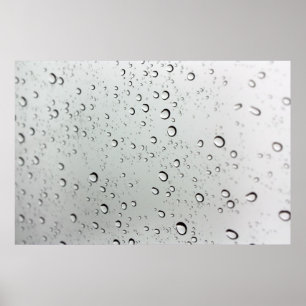 Waterdruppels op glas poster
