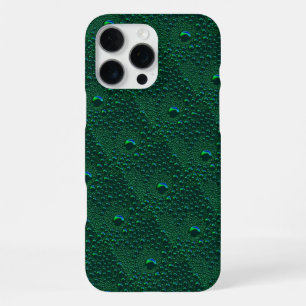 Waterdruppels op groen metaal iPhone 16 pro max hoesje