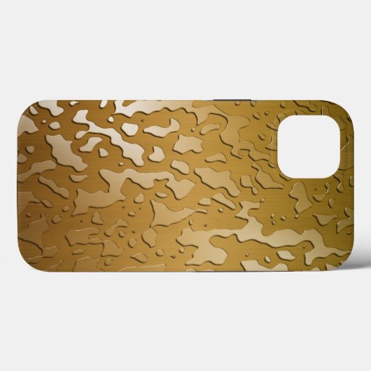 Waterdruppels op koper geborsteld metaal Case-Mate iPhone case (Achterkant (horizontaal))